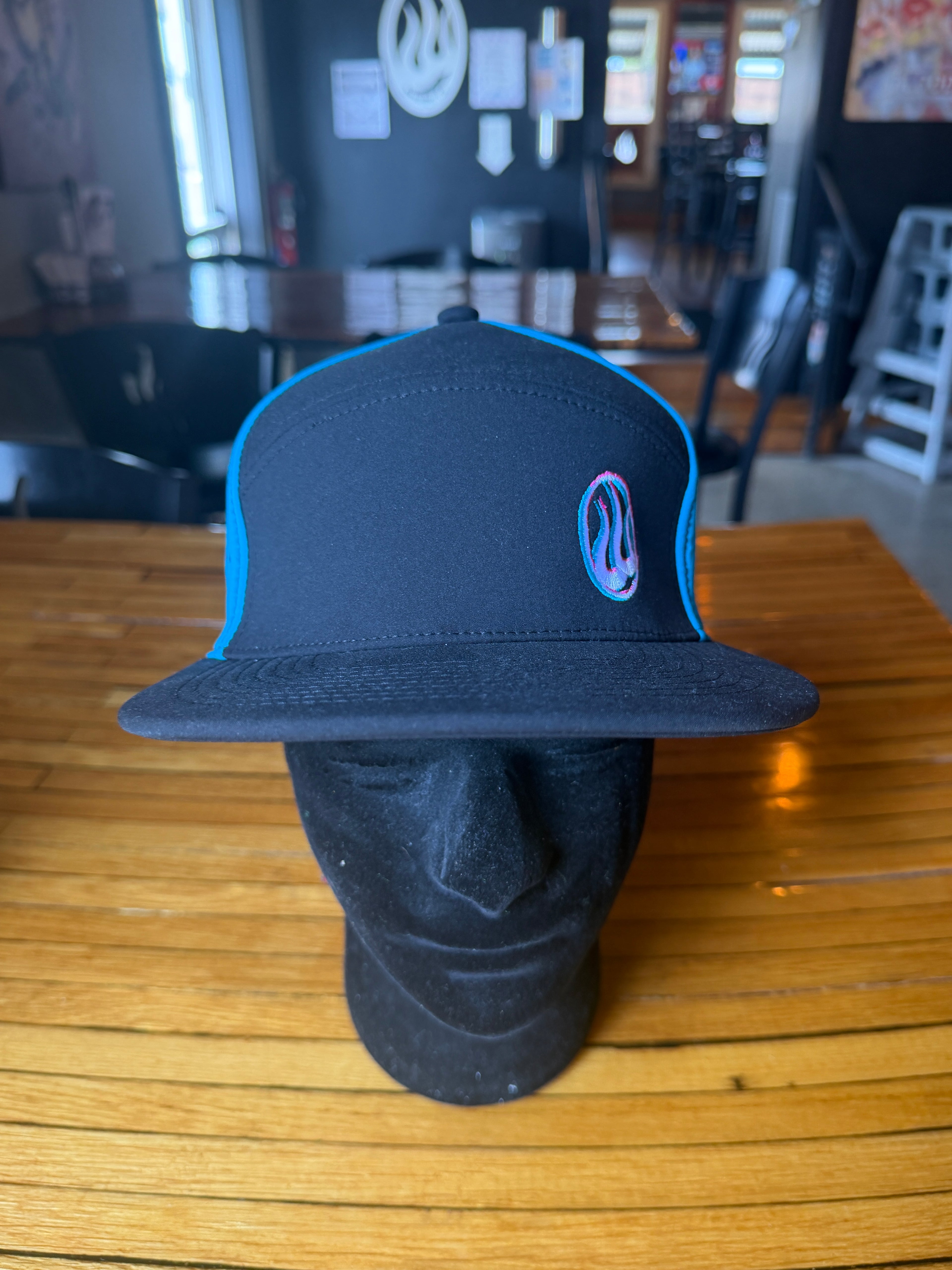 Black With Blue and Fuschia Snapback