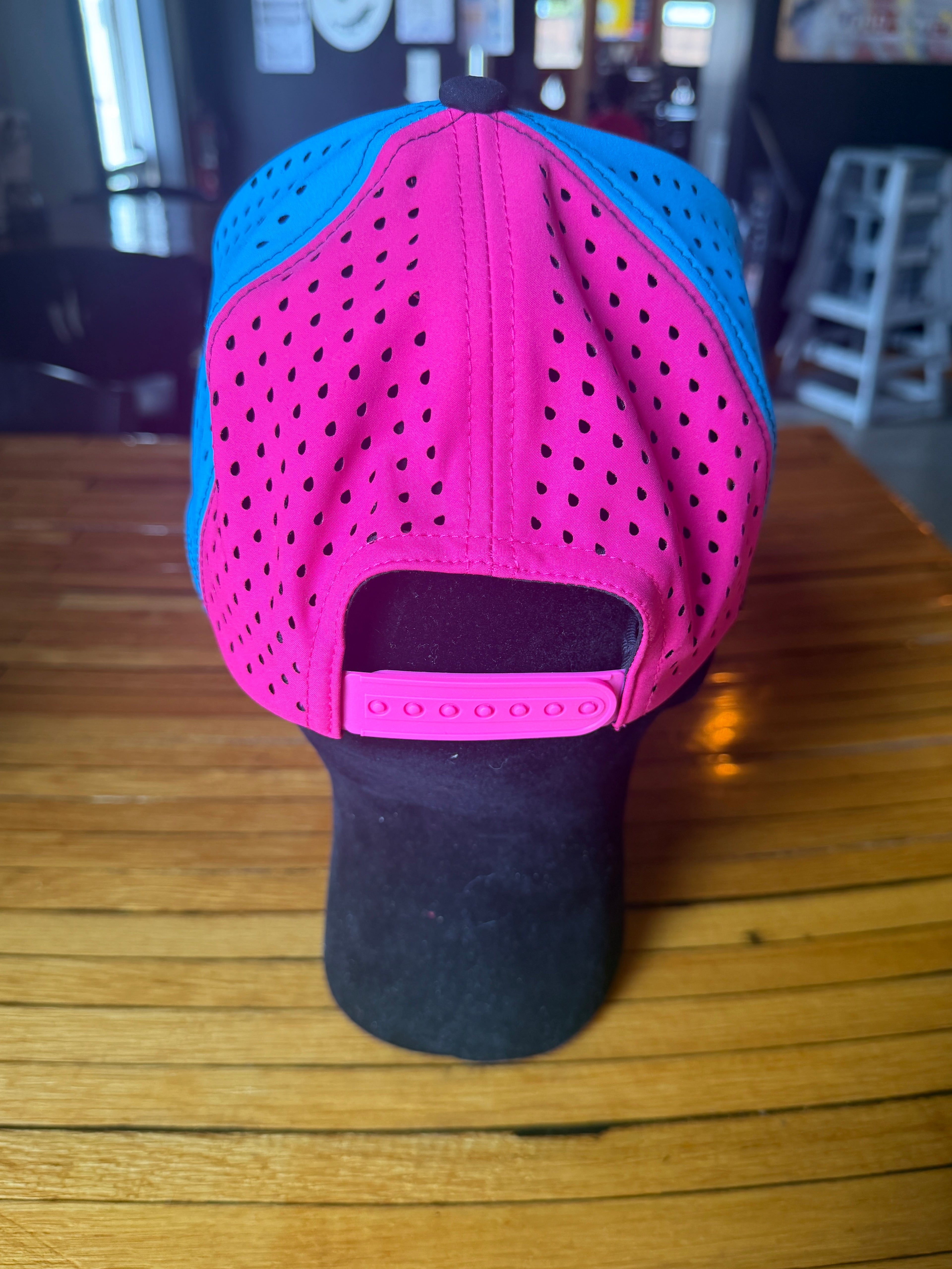 Black With Blue and Fuschia Snapback